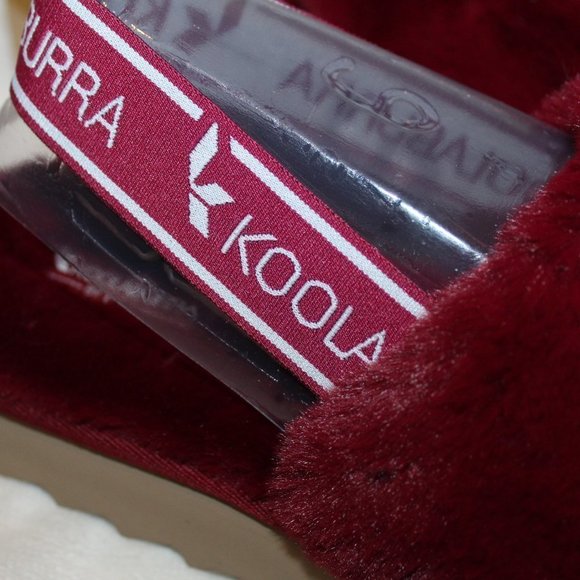 NIB UGG KOOLABURRA WOMEN'S FUR SLIPPER SANDALS BURGUNDY‎ - Picture 4 of 7